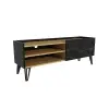 Jannu TV Stand and Media Console - Black Marble Effect & Oak