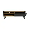 Jannu TV Stand and Media Console - Black Marble Effect & Oak