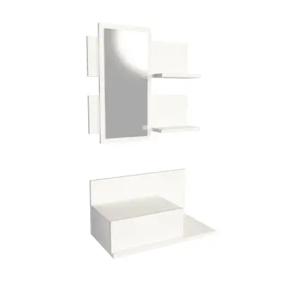 Alloro Dresuar with Drawer and Mirror - White