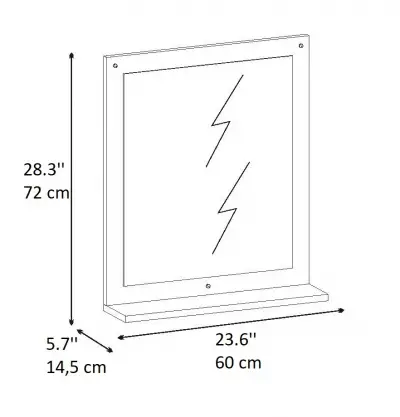 Donatella Whatnot Etajer Shelf with Mirror - White