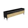 Kara TV Stand with Cabinets - Black Marble Effect & Oak