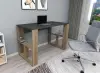 Ocean Computer Desk with Shelves - Anthracite & Walnut