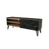 Jannu TV Stand and Media Console - Black Marble Effect & Oak