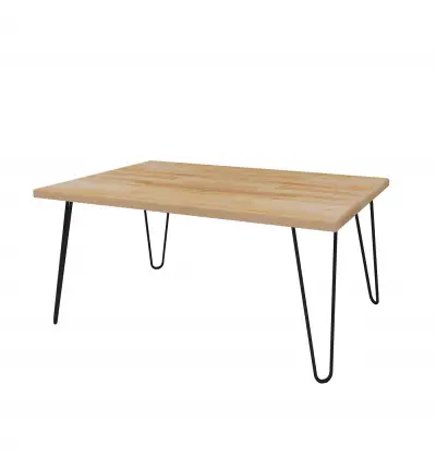 Century Metal Wood Coffee Table - Natural & Black