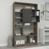 Douro Bookcase with Cabinet and Shelves - Walnut & Anthracite