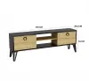 Tonbo TV Stand and Media Console - Black Marble Effect & Oak