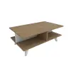 Verena Coffee Table with Storage Shelves - White & Sapphire Oak