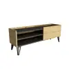 Pivotal TV Stand and Media Console with Cabinet and Shelves - Oak & Anthracite