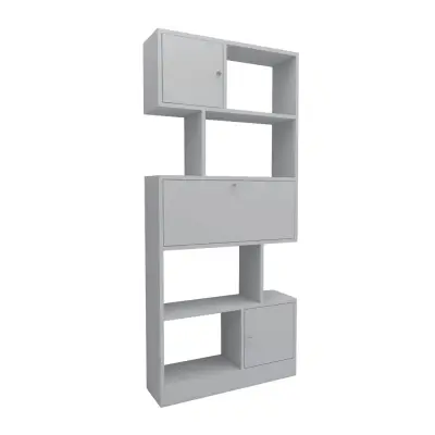 Ricardo Bookcase with Cabinets and Shelves - White