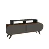 Lecody TV Stand with Cabinets, Shelves - Anthracite & Light Walnut