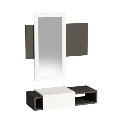 Tina Dresuar with Drawer and Mirror - White & Anthracite