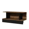 Dustin TV Stand with Shelves - Light Walnut & Black