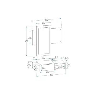 Tina Dresuar with Drawer and Mirror - White & Anthracite