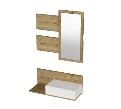 Prieto Dresuar with Drawer and Mirror - White & Sapphire Oak