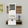 Tina Dresuar with Drawer and Mirror - White & Light Walnut