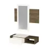 Tina Dresuar with Drawer and Mirror - White & Walnut