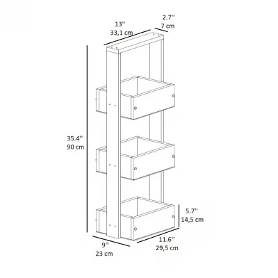 Mita Multi-Purpose Storage Cabinet Shelf - Walnut