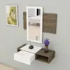 Tina Dresuar with Drawer and Mirror - White & Walnut