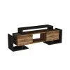 Metafor TV Stand, Media Center with Cabinets, Shelves - Black & Light Walnut