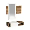 Tina Dresuar with Drawer and Mirror - White & Light Walnut