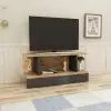 Dustin TV Stand with Shelves - Atlantic Pine & Anthracite