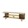 Whalen TV Stand with Open Shelves - Light Walnut & Beige