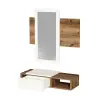 Tina Dresuar with Drawer and Mirror - White & Light Walnut