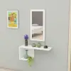 Ramus Dresuar Console Table with Shelving and Mirror - White