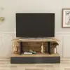 Dustin TV Stand with Shelves - Atlantic Pine & Anthracite