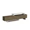 Ivano TV Stand and Media Console with Cabinets and Shelves - White & Walnut