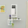 Ramus Dresuar Console Table with Shelving and Mirror - White