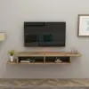 Eldon Floating TV Stand with Shelves - Atlantic Pine