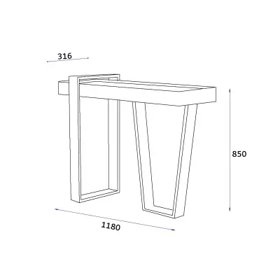 Arrow Solid Wood Dresuar Console Table - Natural