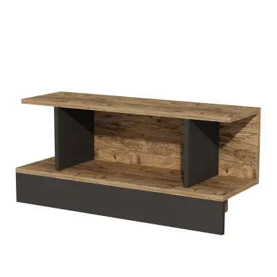 Dustin TV Stand with Shelves - Atlantic Pine & Anthracite