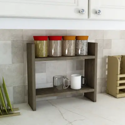 Free Freestanding and Wall Mountable Multi-Purpose Shelf - Walnut