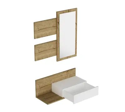 Prieto Dresuar with Drawer and Mirror - White & Sapphire Oak