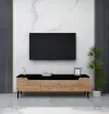 Amiray TV Stand with Cabinets - Altantic Pine & Black