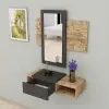 Tina Dresuar with Drawer and Mirror - Anthracite & Atlantic Pine