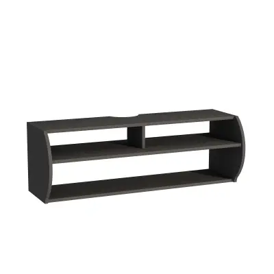 Berter Floating TV Stand with Shelves - Anthracite