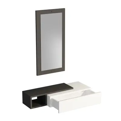 Maria Dresuar with Drawer, Mirror - Anthracite & White