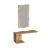 Ramus Dresuar Console Table with Shelving and Mirror - Atlantic Pine