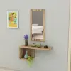 Ramus Dresuar Console Table with Shelving and Mirror - Atlantic Pine