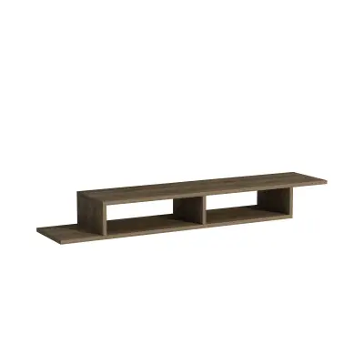 Eldon Floating TV Stand with Shelves - Walnut