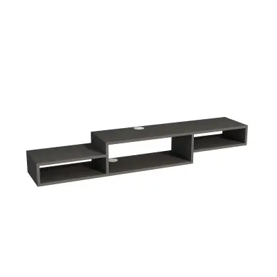 Loretta Floating TV Stand with Shelves - Anthracite