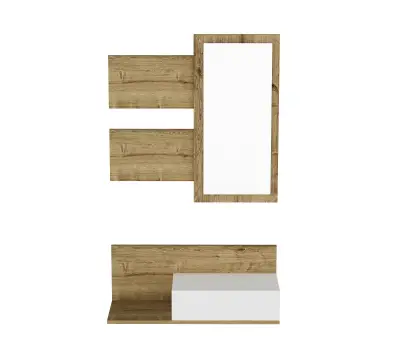 Prieto Dresuar with Drawer and Mirror - White & Sapphire Oak