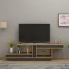 Liberty TV Stand with Open Shelves - Atlantic Pine & Anthracite