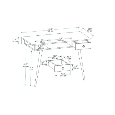 Denas Computer Desk with Drawers - Sapphire Oak