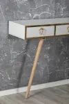 Natenga Dresuar Console Table with Drawers - White & Gold