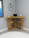 Friend Wood Computer Desk with Shelves - Sapphire Oak