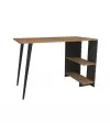 Godwin Computer Desk with Shelves - Atlantic Pine & Anthracite